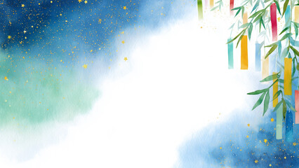 七夕メッセージカード、背景素材