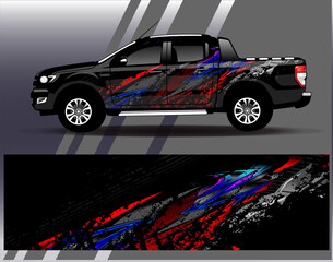 Car wrap design vector. Graphic abstract stripe racing background designs for vehicle, rally, race, adventure and car racing livery