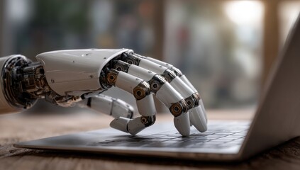 Robotic hand typing on a laptop (1)