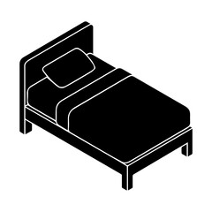 Isometric bed vector illustration for furniture design and bedroom interior sleep and rest drawing art