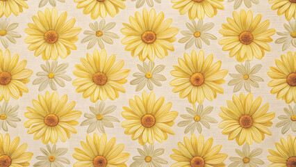 yellow flowers Fabric pattern Minimal Background 