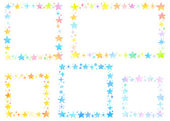 A square frame made of hand-drawn stars Star frame Rectangular frame　手書きタッチの星でできた四角いフレーム 星のフレーム 矩形フレーム