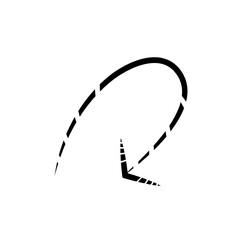 A Collection of Scribble Arrow Strokes in Varied Sizes and Directions, Black brush stroke arrow