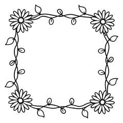 Naklejka premium floral frame on white background 