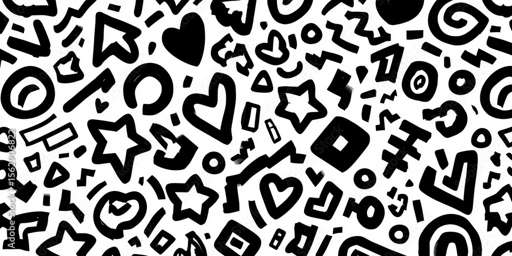 Aufkleber doodle sketch pattern seamless repeating design; abstract background for web use