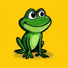 Obraz premium Happy Green Frog Illustration
