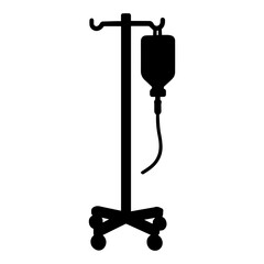 Iv drip stand silhouette vector illustration medical equipment hospital treatment healthcare infusion therapy 100