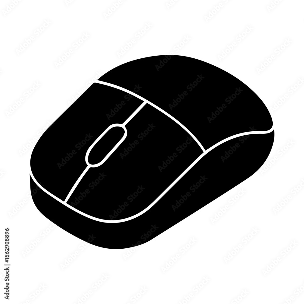 Fototapete computer mouse Isometric view Silhouette.eps. vector illustration for graphic design and digital artwork isometric simple input device