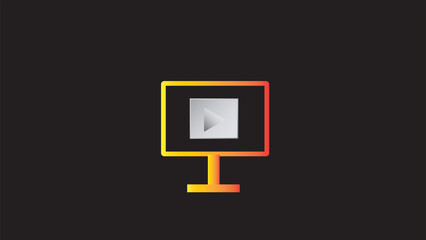 Computer icon  symbol simple,computer flat Icon on black background.
