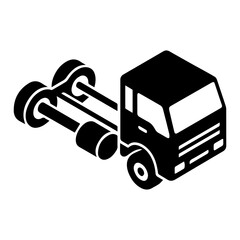 Isometric truck vector illustration delivery vehicle transport cargo automobile icon design graphic art