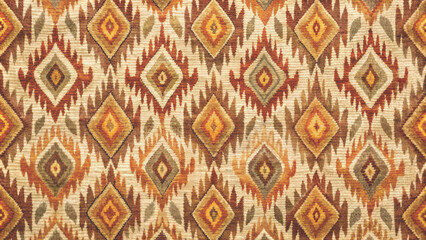 Rustic Adras Ikat Fabric Pattern Seamless Fabric Design Background