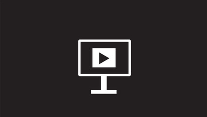 Computer icon  symbol simple,computer flat Icon on black background.