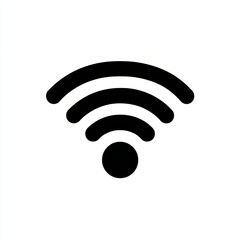 WiFi signal icon on white background showing connection. Use for internet access