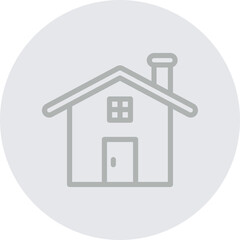 Home Vector Line Grey Circle Grey