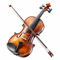 Violin  Bow Musical Instrument on white background