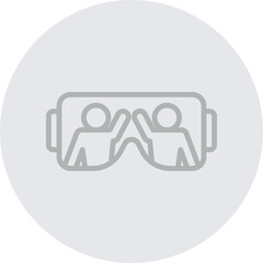 Metaverse Glasses Vector Line Grey Circle Grey