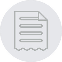 Receipt Vector Line Grey Circle Grey