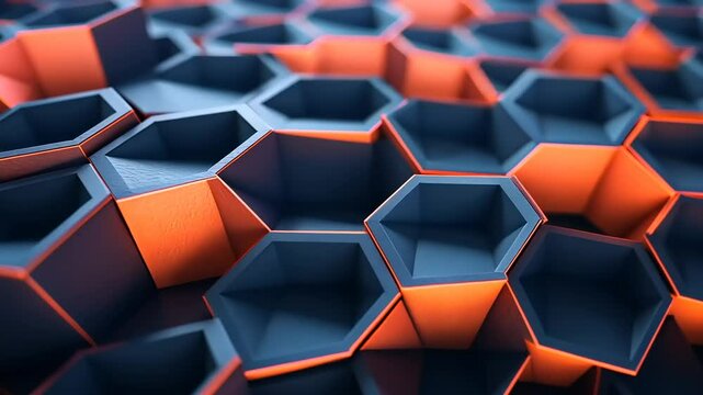 Abstract geometric pattern of interlocking hexagons