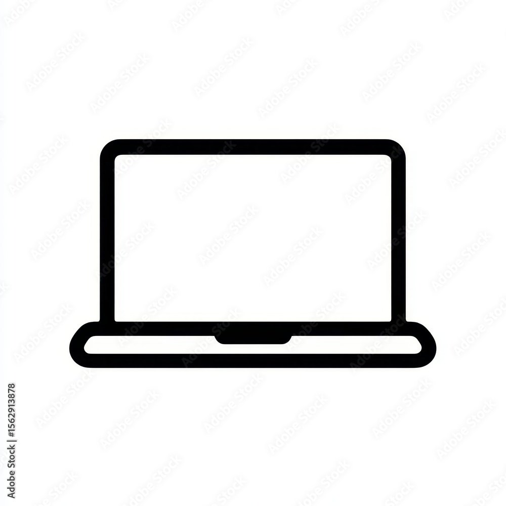 Poster open notebook computer. simple icon for presentations or website illustrations