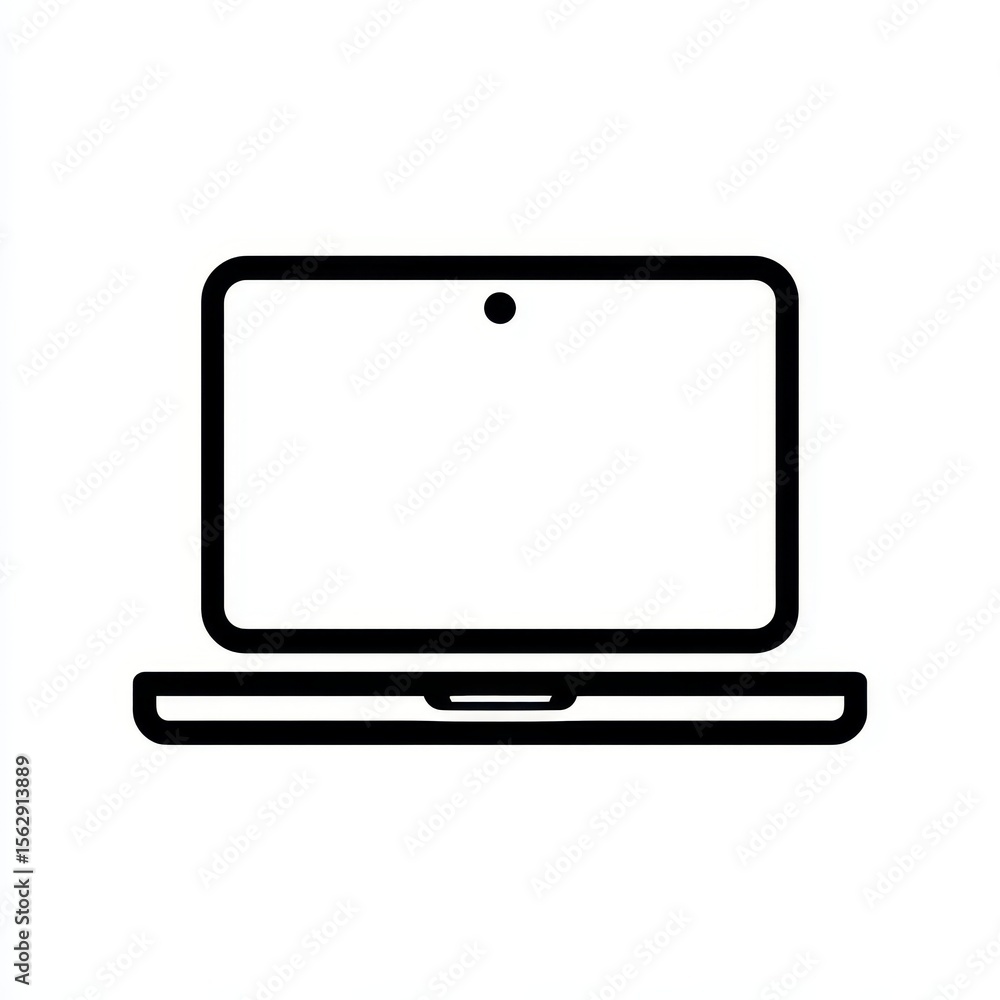 Poster laptop computer icon. display. simple symbol. vector. tech. office icon use