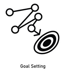 Goal setting and achievement icon with target and dart
