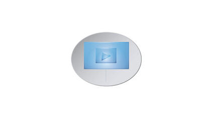Fototapeta premium Abstract computer icon on music icon simple on white background.