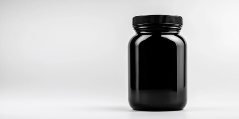 Clear Glass Bottle with Black Cap