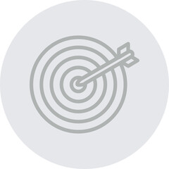Bullseye Hit Vector Line Grey Circle Grey