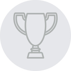 Trophy Vector Line Grey Circle Grey