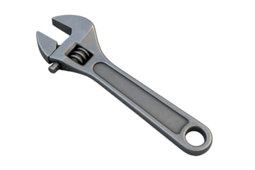 3D adjustable wrench tool isolated on transparent background