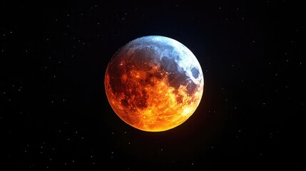 Red Moon Glowing Brightly in the Night Sky Representing Celestial Events Lunar Wonders and Cosmic Exploration for Astronomy Campaigns Night and Space Marketing