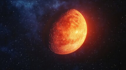 Red Moon Glowing Brightly in the Night Sky Representing Celestial Events Lunar Wonders and Cosmic Exploration for Astronomy Campaigns Night and Space Marketing