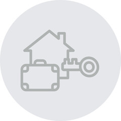 Vacation Rental Vector Line Grey Circle Grey