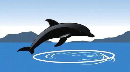 Obraz premium Dolphin leaping in the ocean.