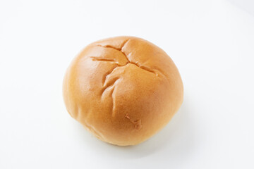 Anpan. White background. Grain bean jam. Japan. Japanese food. Japanese sweets. Sweet bread. Snacks. Sweets.