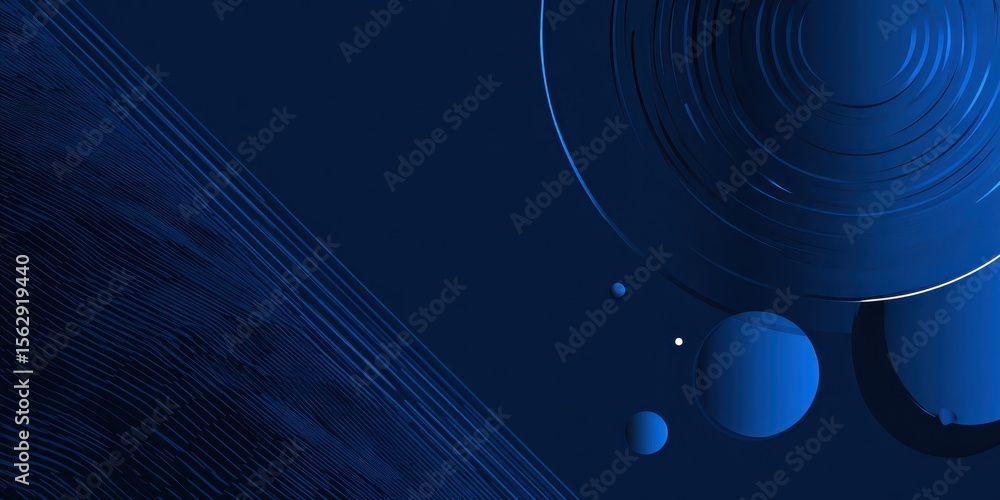 Poster abstract geometric background with concentric circles and spheres for modern design