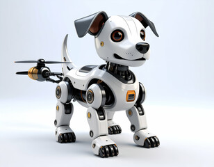 Cartoon Robotic Dog with Jet Boosters A Wagging Tail of Innovation