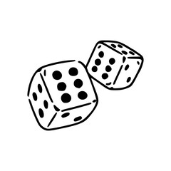 gambling dice outline design