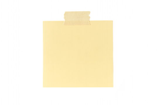 Sticky note with tape isolated on transparent background - Powered by Adobe