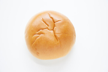 Anpan. White background. Grain bean jam. Japan. Japanese food. Japanese sweets. Sweet bread. Snacks. Sweets.