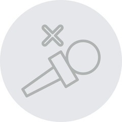 Mic Off Vector Line Grey Circle Grey