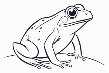 Simple Frog Sketch in Black Lines