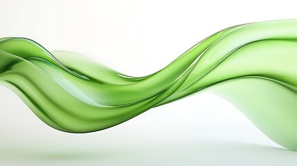 A high-resolution image of a sleek white background and flowing green wave