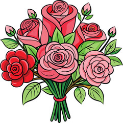 Fototapeta premium Vector rose flower illustration image 