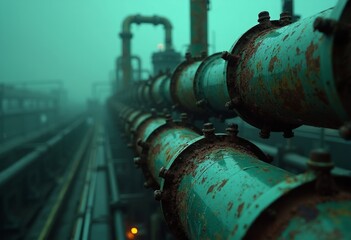 Outdoor pipeline art scene