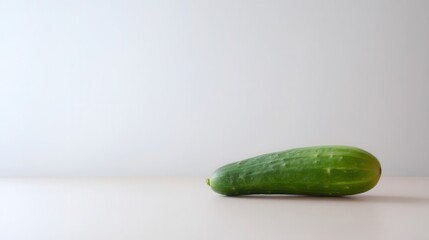 Fresh cucumber on a light surface.