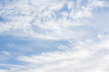 Wispy Cirrus Clouds in Clear Blue Sky