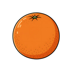 Cartoon Orange on Black Background png, isolated on transparent background