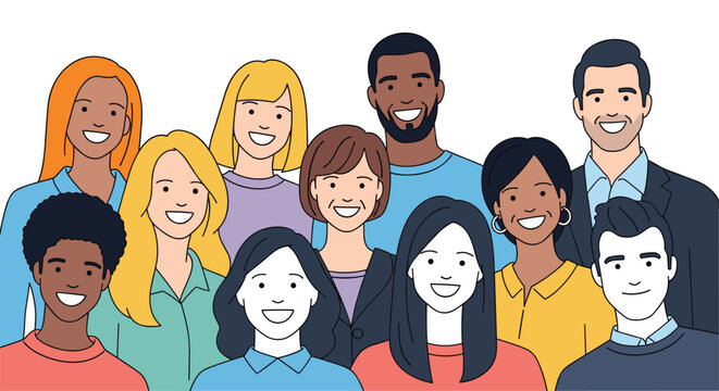 A diverse group of people participating in a fun run event together - Powered by Adobe