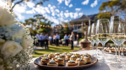 Fototapeta premium Aromatic chamomile tea with floral arrangement under warm